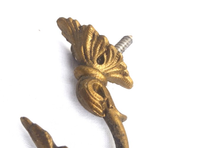 Paire crochets pour rideaux bronze doré