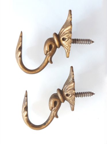 Paire crochets pour rideaux bronze doré