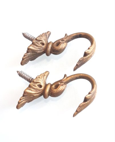 Paire crochets pour rideaux bronze doré