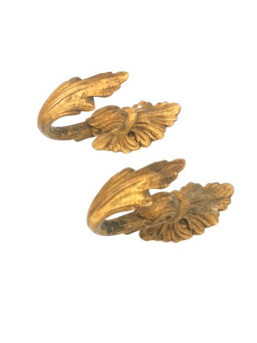 Paire crochets pour rideaux bronze doré