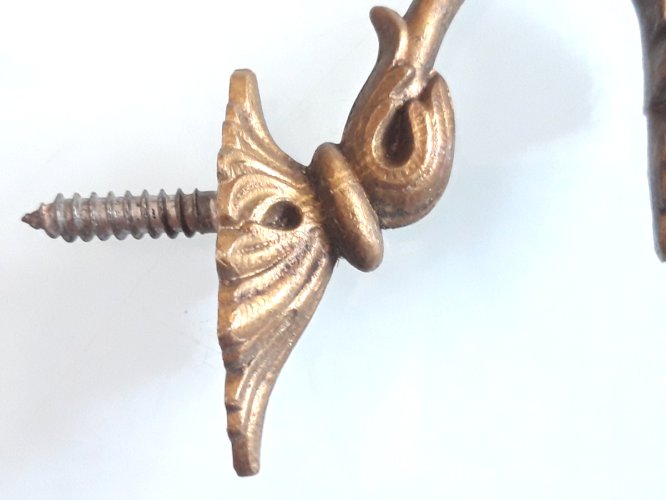 Paire crochets pour rideaux bronze doré