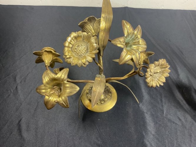 PAIRE D APPLIQUE CANDELABRES D'AUTEL d'église BRONZE DORE XIXÉME