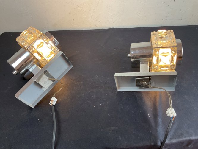 Paire d applique murale vintage en cristal design Kinkeldey .