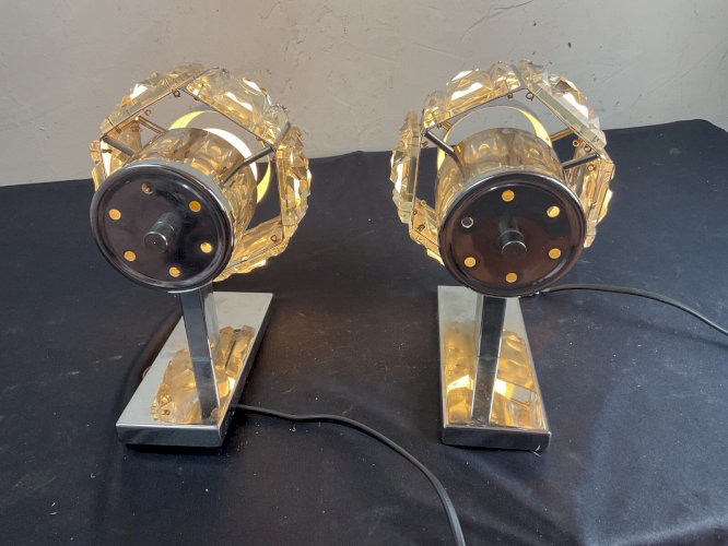 Paire d applique murale vintage en cristal design Kinkeldey .