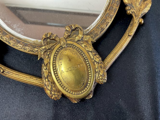 Paire d Appliques Murale en Bronze Doré avec Miroir biseauté – Style Louis XVI