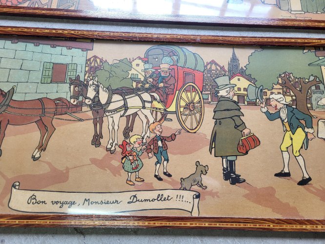 PAIRE D'AFFICHES DE MARCEL JEANJEAN "BON VOYAGE MR DUMOLLET" ET "LA MERE MICHEL"