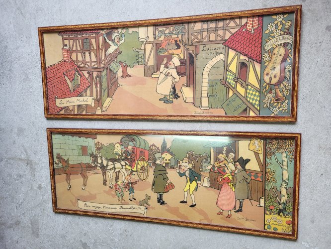 PAIRE D'AFFICHES DE MARCEL JEANJEAN "BON VOYAGE MR DUMOLLET" ET "LA MERE MICHEL"