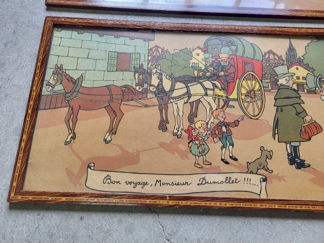 PAIRE D'AFFICHES DE MARCEL JEANJEAN "BON VOYAGE MR DUMOLLET" ET "LA MERE MICHEL"