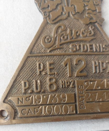 Paire danciennes plaques en bronze, de compresseur, Spiros