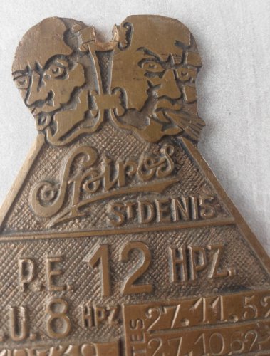 Paire danciennes plaques en bronze, de compresseur, Spiros