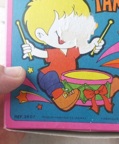 Paire d'anciens jouets, tambours, MF Marki, vintage