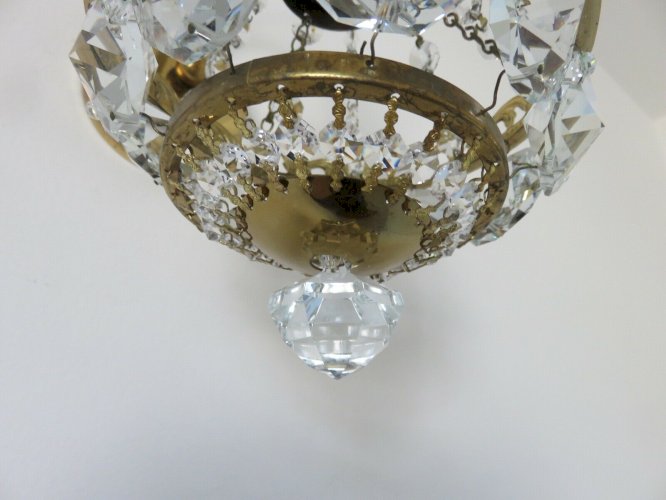 PAIRE D'APPLIQUES ART DECO PRECIOSA JABLONEC REPUBLIQUE TCHEQUE ANNEES 70 