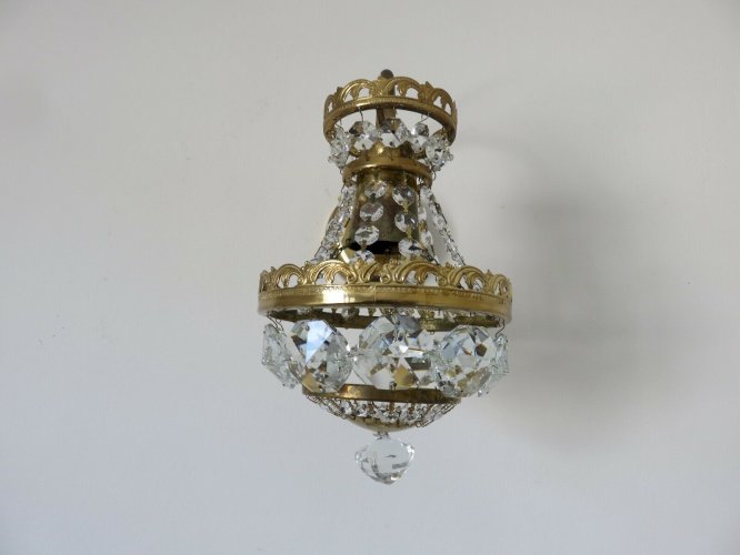 PAIRE D'APPLIQUES ART DECO PRECIOSA JABLONEC REPUBLIQUE TCHEQUE ANNEES 70 