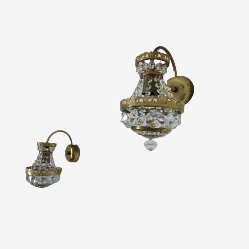 PAIRE D'APPLIQUES ART DECO PRECIOSA JABLONEC REPUBLIQUE TCHEQUE ANNEES 70 