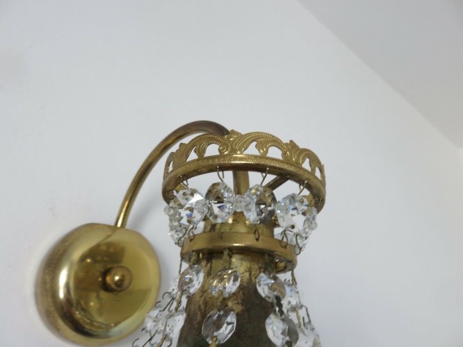 PAIRE D'APPLIQUES ART DECO PRECIOSA JABLONEC REPUBLIQUE TCHEQUE ANNEES 70 