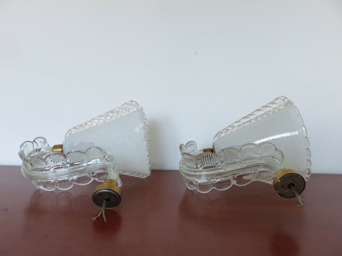 PAIRE DAPPLIQUES  BAROVIER & TOSO  EN VERRE DE MURANO ANNEE 1957