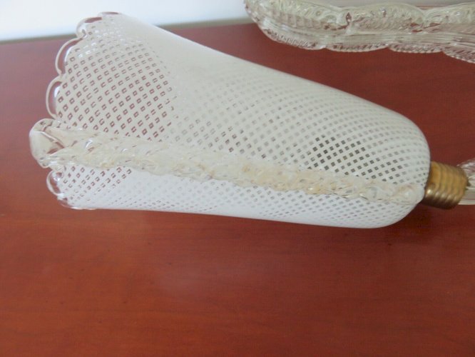PAIRE DAPPLIQUES  BAROVIER & TOSO  EN VERRE DE MURANO ANNEE 1957