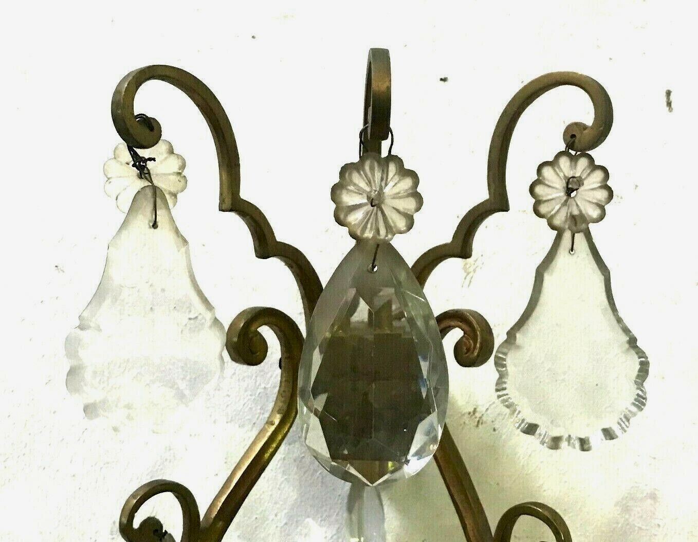 Paire appliques bras de lumière Louis XV bois sculpté doré coquilles XVIIIè