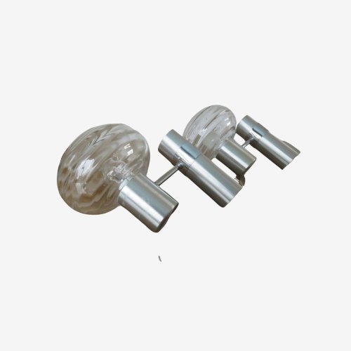 PAIRE DAPPLIQUES  EDITION DISDEROT  ALUMINIUM BROSSE, METAL CHROME 1960 70.