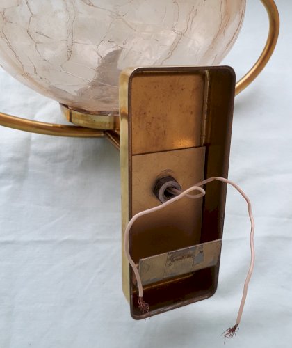 Paire d'appliques laiton et verre 