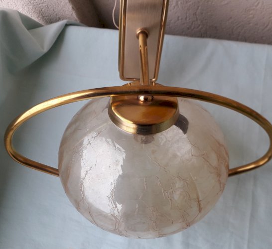 Paire d'appliques laiton et verre 