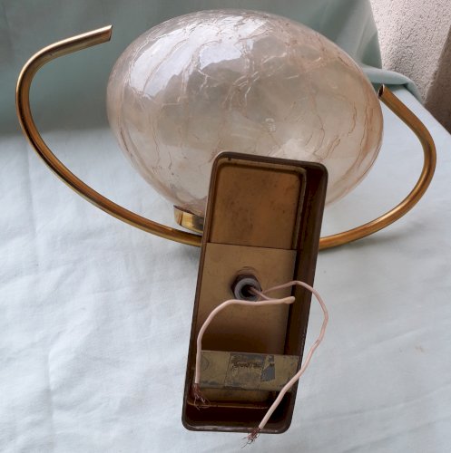 Paire d'appliques laiton et verre 