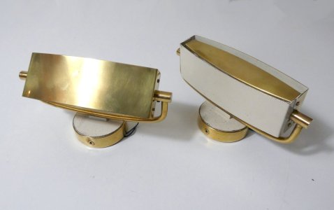 pair of adjustable wall sconces by Jacques Biny lacquered brass 1950s/60s