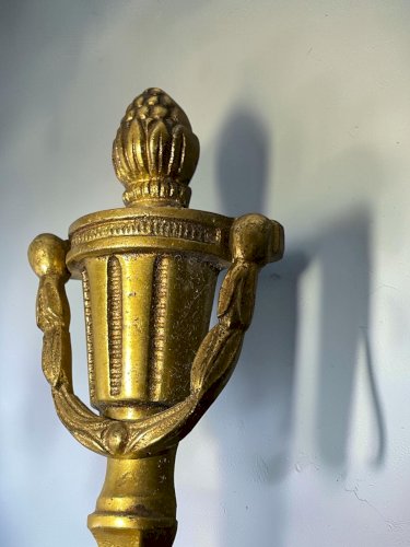 Paire d'appliques murales vintage dorées – Style Louis XVI – Luminaires néoclassiques français