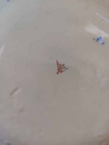 Paire d'Assiettes Anciennes Lunéville - décor aux Bleuets sur fond jaune