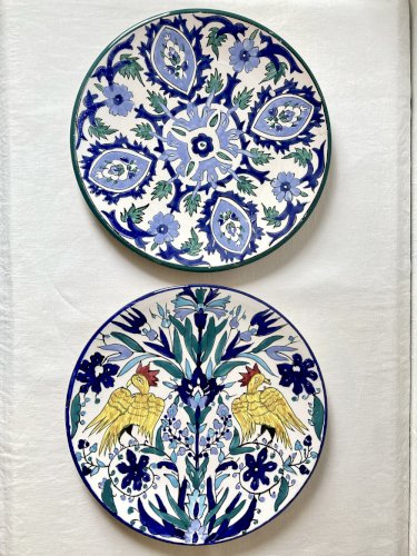 Paire d'assiettes décoratives en céramique de Nabeul, années 1960-1970