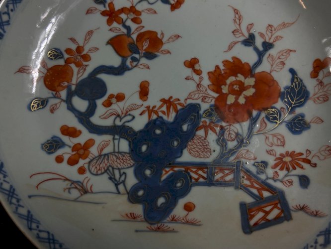 Paire d'assiettes en porcelaine Compagnie des Indes XVIIIe