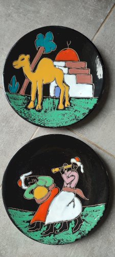 Paire d'assiettes murales vintage Nabeul (Années 50/60)