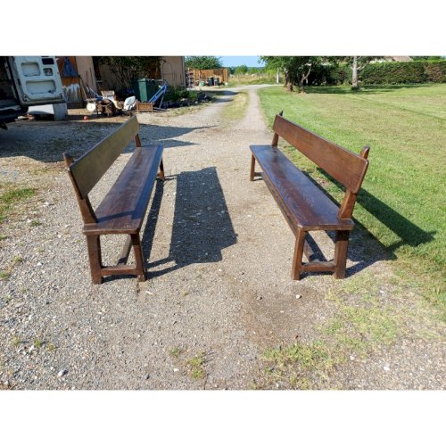 Paire de Bancs en Chéne Massif