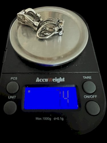 Paire de boucles d’oreilles circa 1950/1960 argent massif / Marcassites Vintage