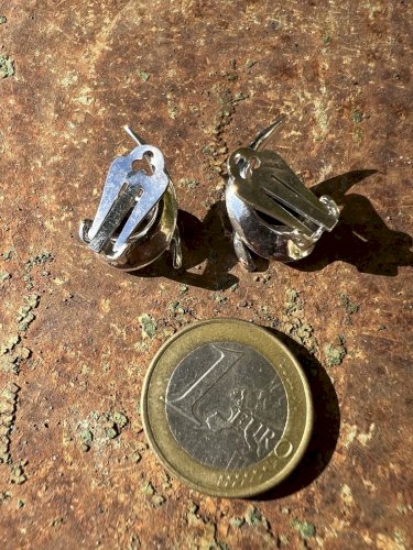 Paire de boucles d’oreilles circa 1950/1960 argent massif / Marcassites Vintage