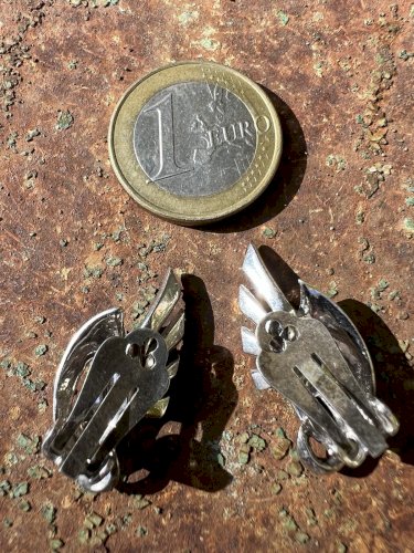 Paire de boucles d’oreilles circa 1950/1960 argent massif / Marcassites Vintage