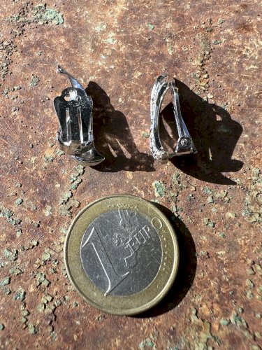 Paire de boucles d’oreilles circa 1950/1960 argent massif / Marcassites Vintage