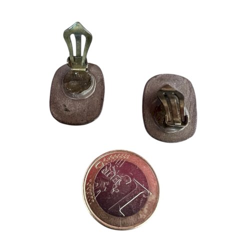 Paire de boucles d’oreilles clips Mithé Espelt céramique vintage collection