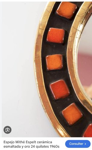 Paire de boucles d’oreilles clips Mithé Espelt céramique vintage collection