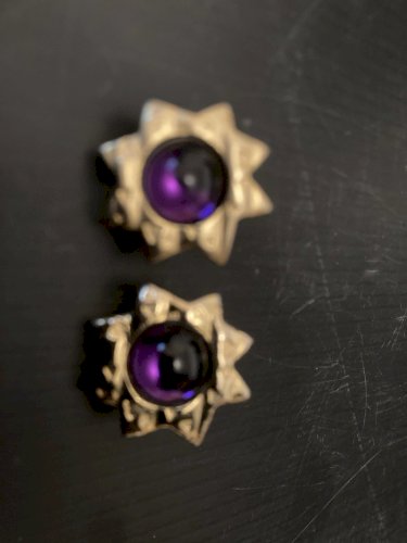 Paire De Boucles D'oreilles  forme soleil  Biche De Bere Paris Vintage