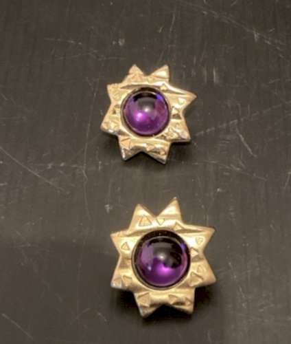 Paire De Boucles D'oreilles  forme soleil  Biche De Bere Paris Vintage