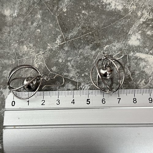 Paire de boucles d’oreilles pampilles perles argent massif 925 poinçonnés vintag