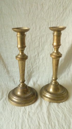 PAIRE DE BOUGEOIR CHANDELIER EN CUIVRE FIN 19 ÈME *