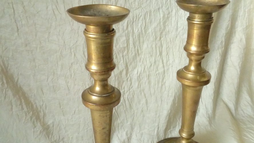 PAIRE DE BOUGEOIR CHANDELIER EN CUIVRE FIN 19 ÈME *