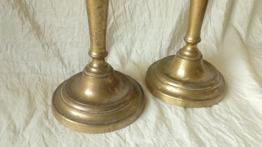 PAIRE DE BOUGEOIR CHANDELIER EN CUIVRE FIN 19 ÈME *