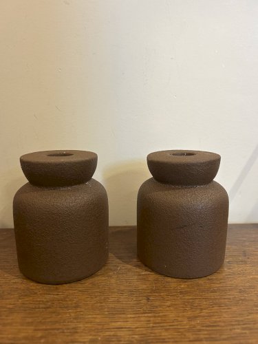 paire de bougeoirs brutalistes vintage