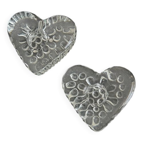 paire de bougeoirs coeur 1960
