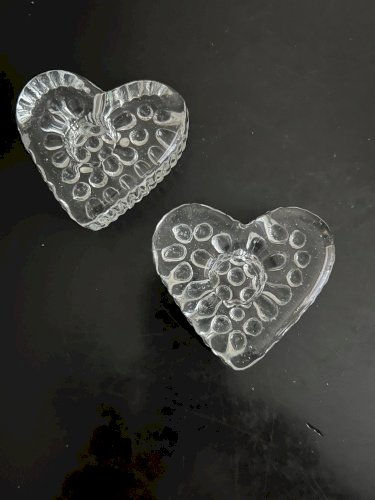 paire de bougeoirs coeur 1960