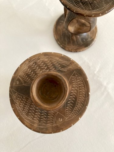 Paire de bougeoirs en stéatite, Kenya