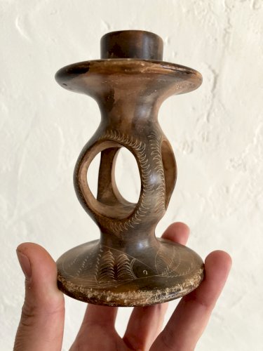 Paire de bougeoirs en stéatite, Kenya